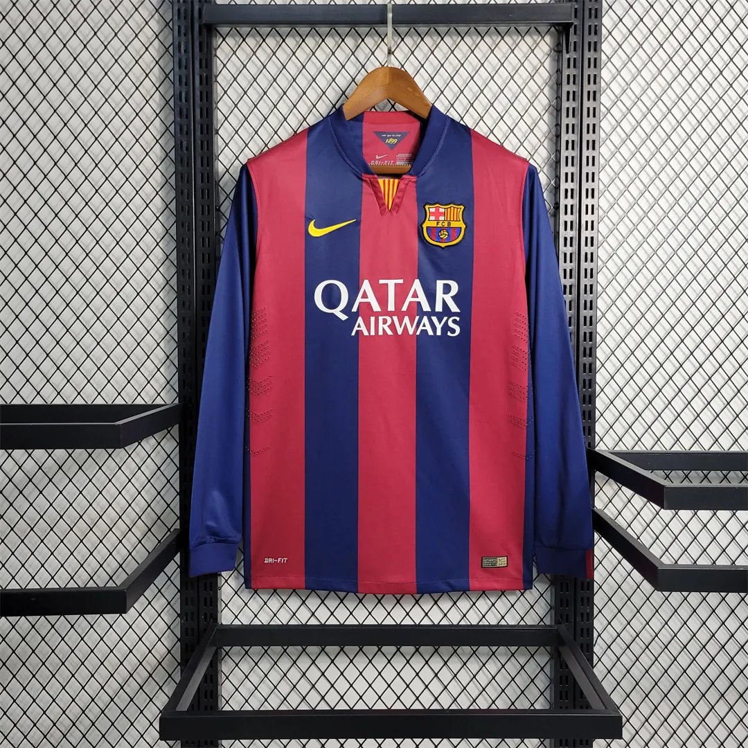 14-15 Barcelona home Long Sleeve 10