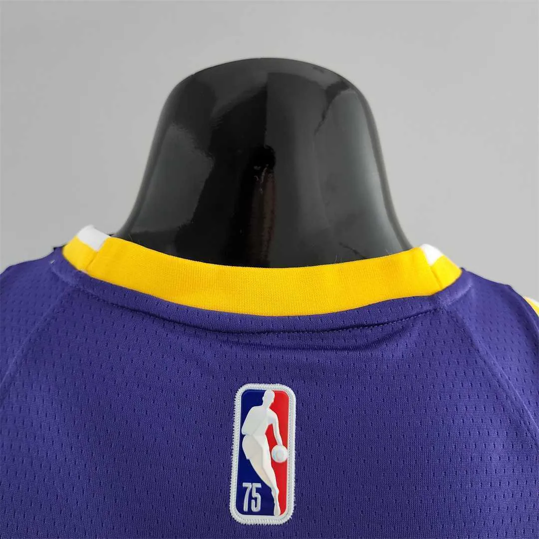 75th Anniversary TOSCANO #95 Los Angeles Lakers Jordan Purple NBA Jersey 3