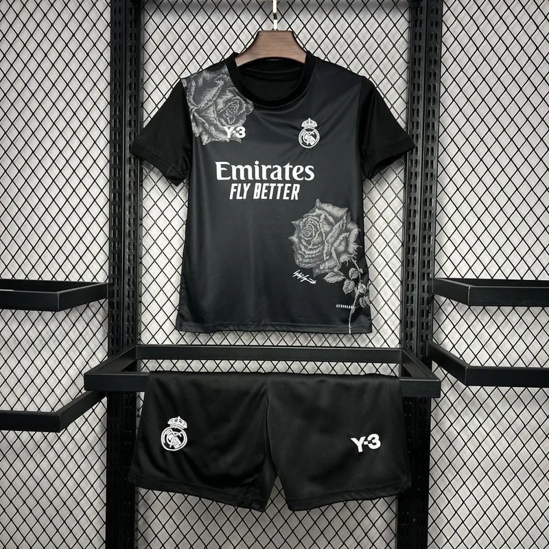 24-25 Real Madrid Y3 Kid Kits Black Youth Apparels AAAAJersey Wholesale Yupoo 7