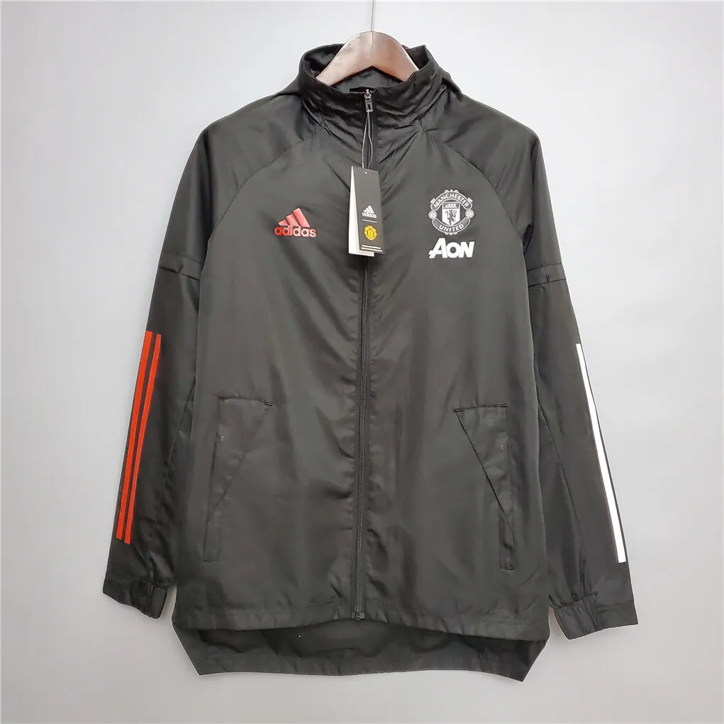 20-21 Manchester United blackwhite red edge windbreaker 8