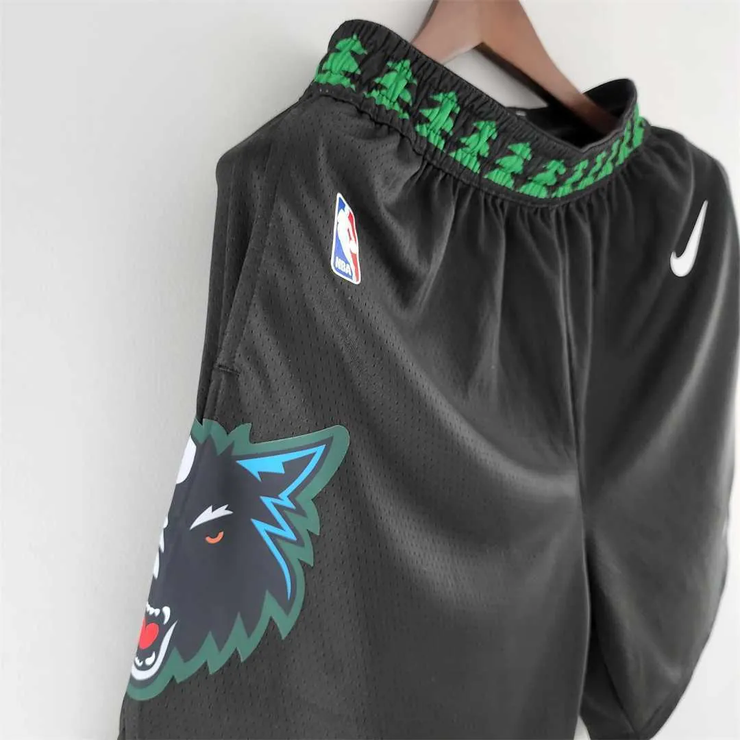 Minnesota Timberwolves retro NBA Shorts Black 6