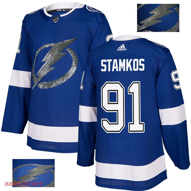 2018 Tampa Bay Lightning ice hockey jersey M-3XL 坦帕湾闪电队时尚亮片款冰球服 23