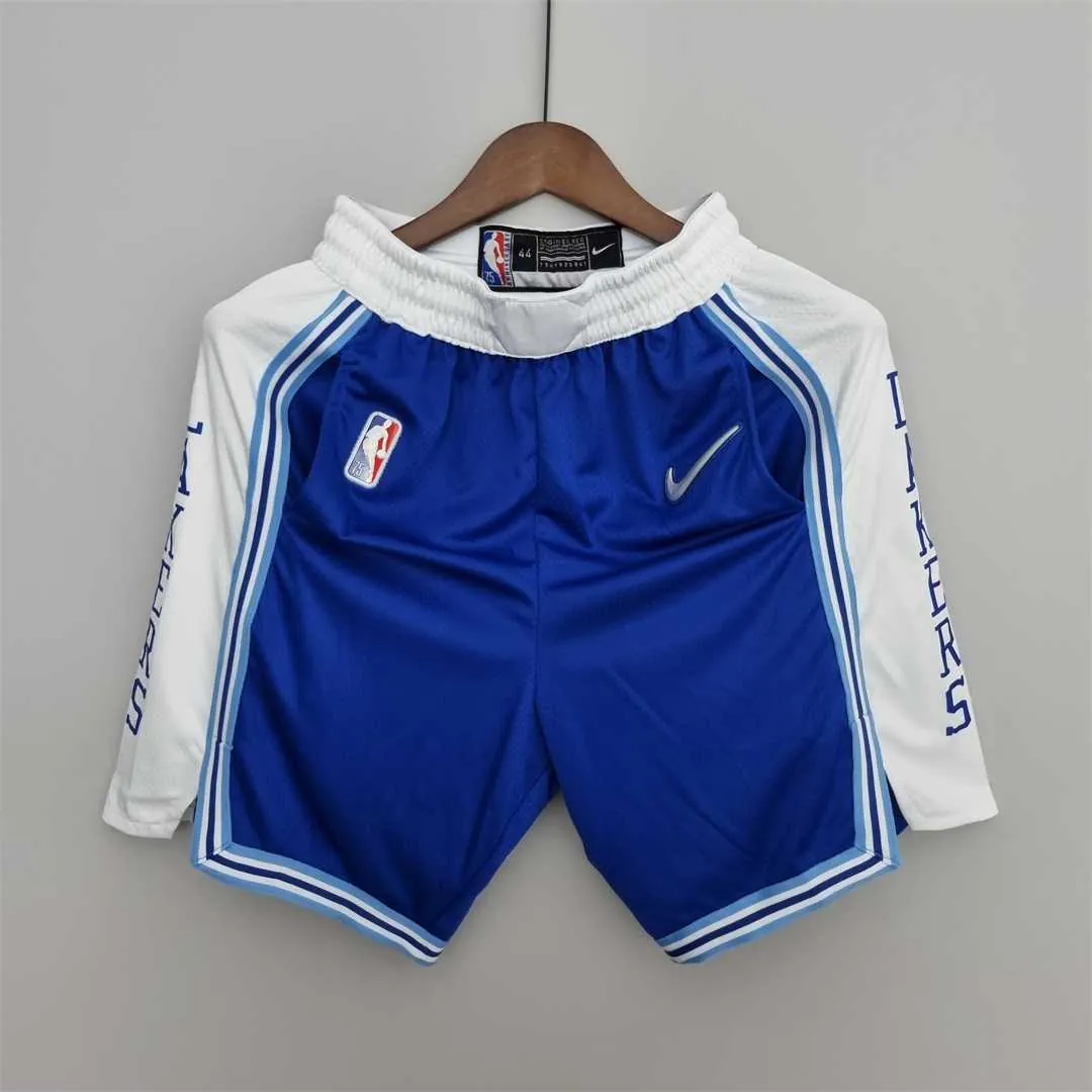 75th Anniversary Los Angeles Lakers Blue NBA Shorts 9