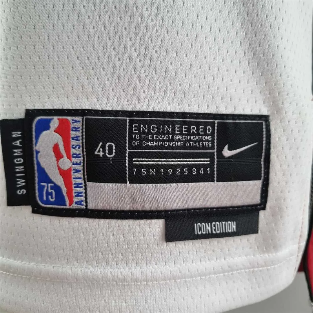 75th Anniversary Miami Heat BUTLER#22 White NBA Jersey 6