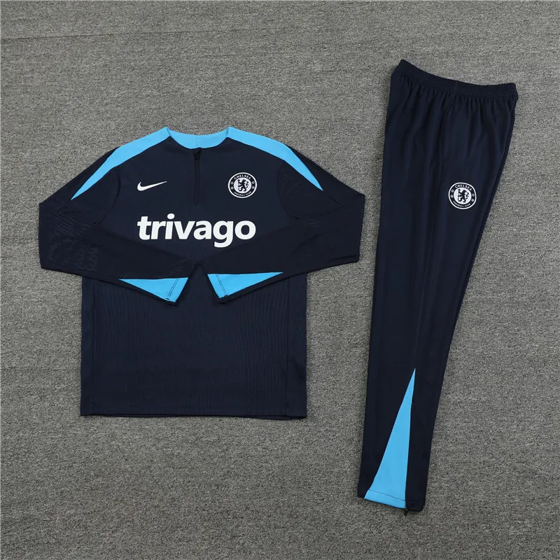 24-25 Chelsea Long Sleeve Tracksuit Navy Training Suits Football Replicas Yupoo 2