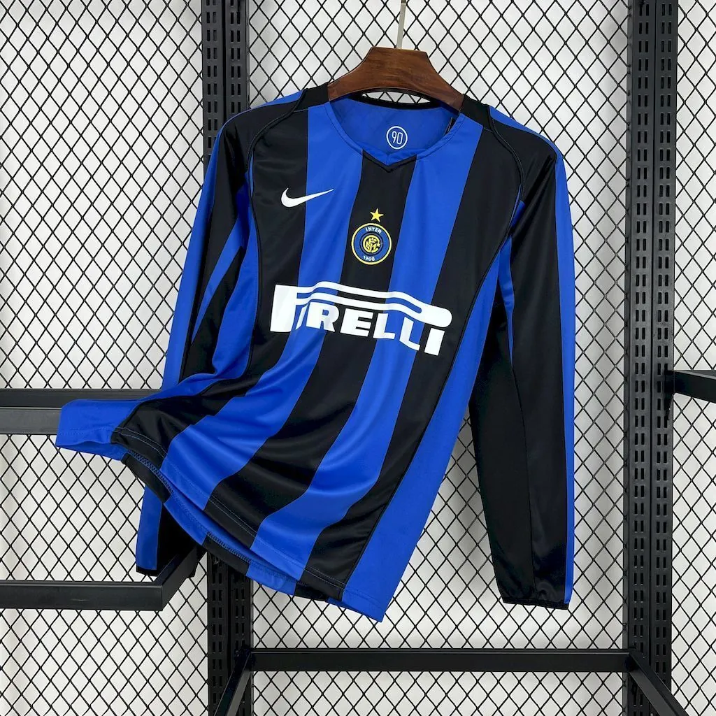 04-05 Inter Milan Home Retro Kit Long Sleeve Vintage Shirt AAAAJersey Supplier Yupoo 5
