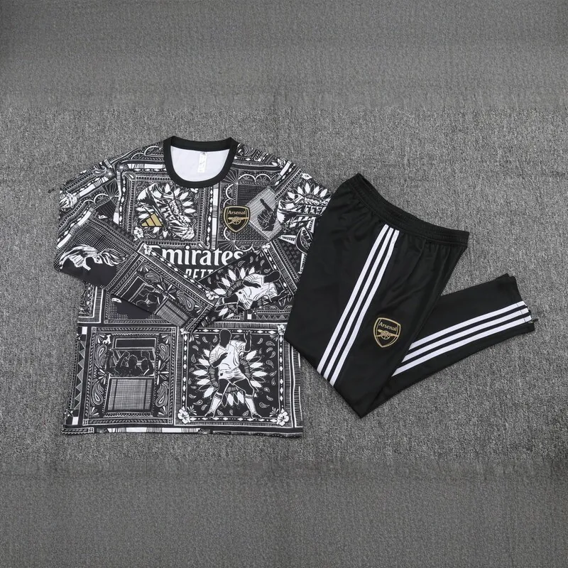 23-24 Arsenal Long Sleeve Kits Black Training Suits Cheap Jerseys Yupoo 2
