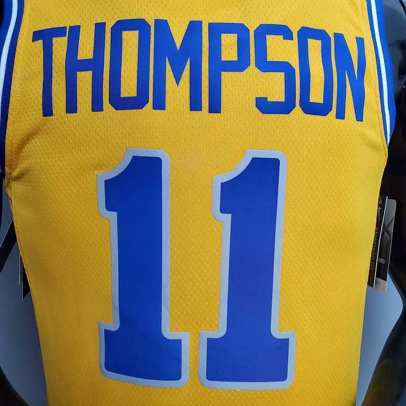 Retro version THOMPSON#11 Golden State Warriors yellow 1