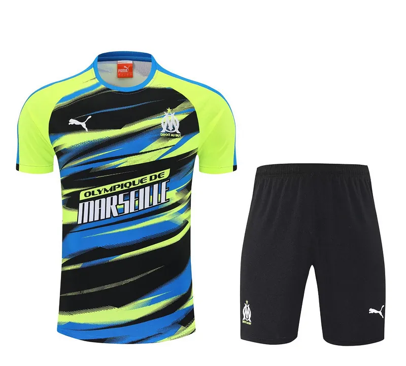 25-26 Marseille Fast Training Kits Green Football Tracksuits 3