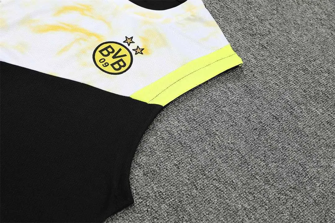 22-23 Dortmund vest training suit kit black and white 15