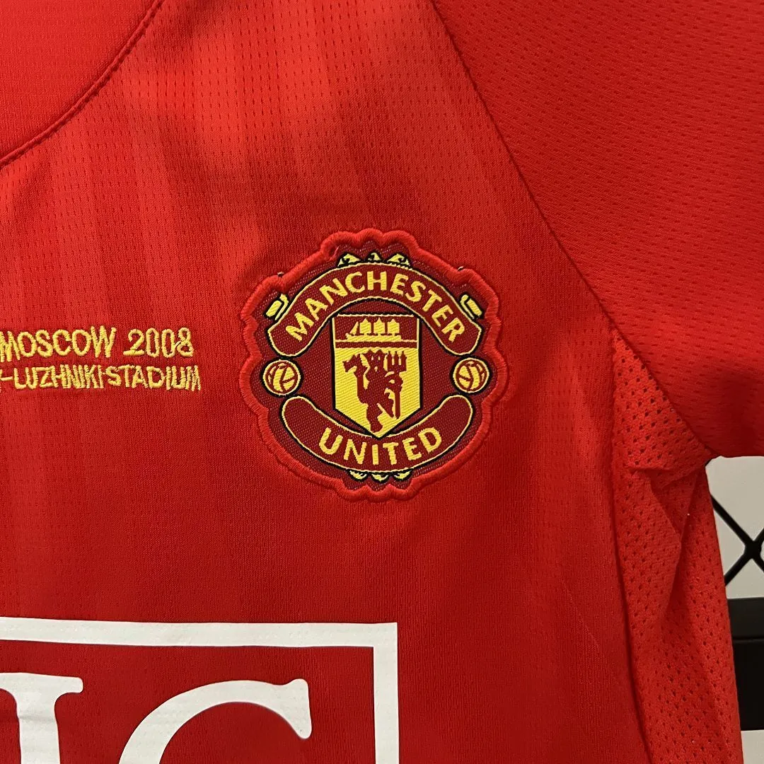 07-08 Manchester United Home Retro Kids Kits Champions League Version Cheap Jerseys Yupoo 6