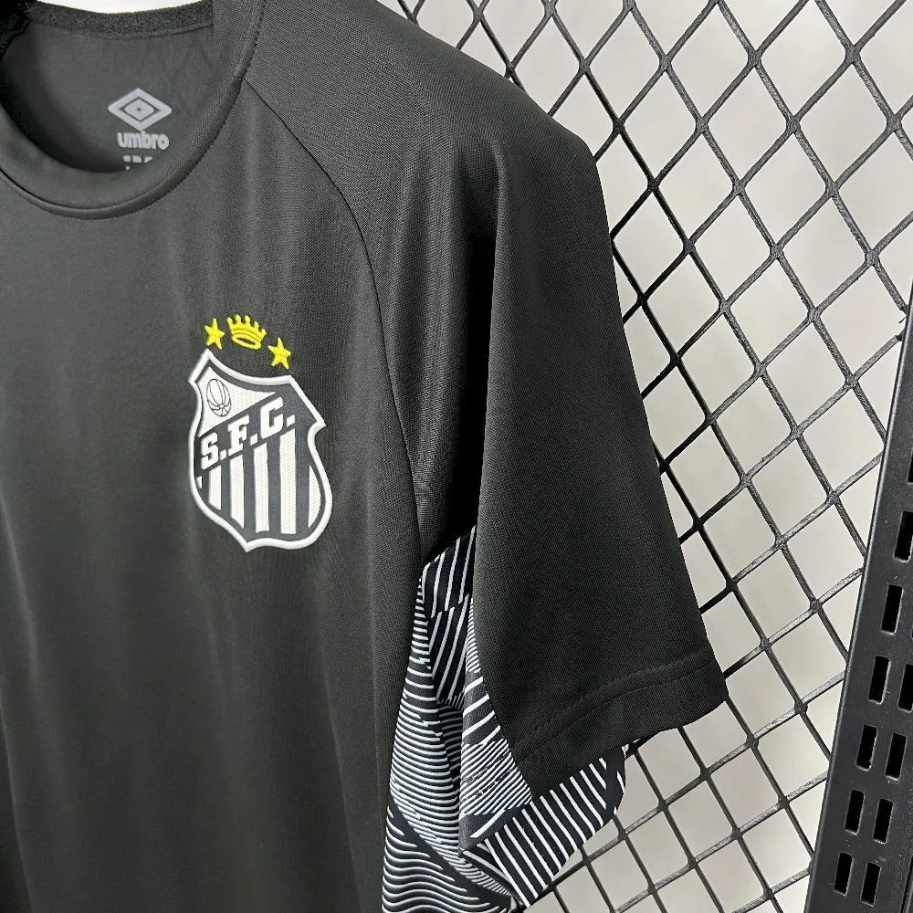 25-26 Santos Black Goalkeeper Kit Soccer T-Shirt AAAAJersey Supply Yupoo 1