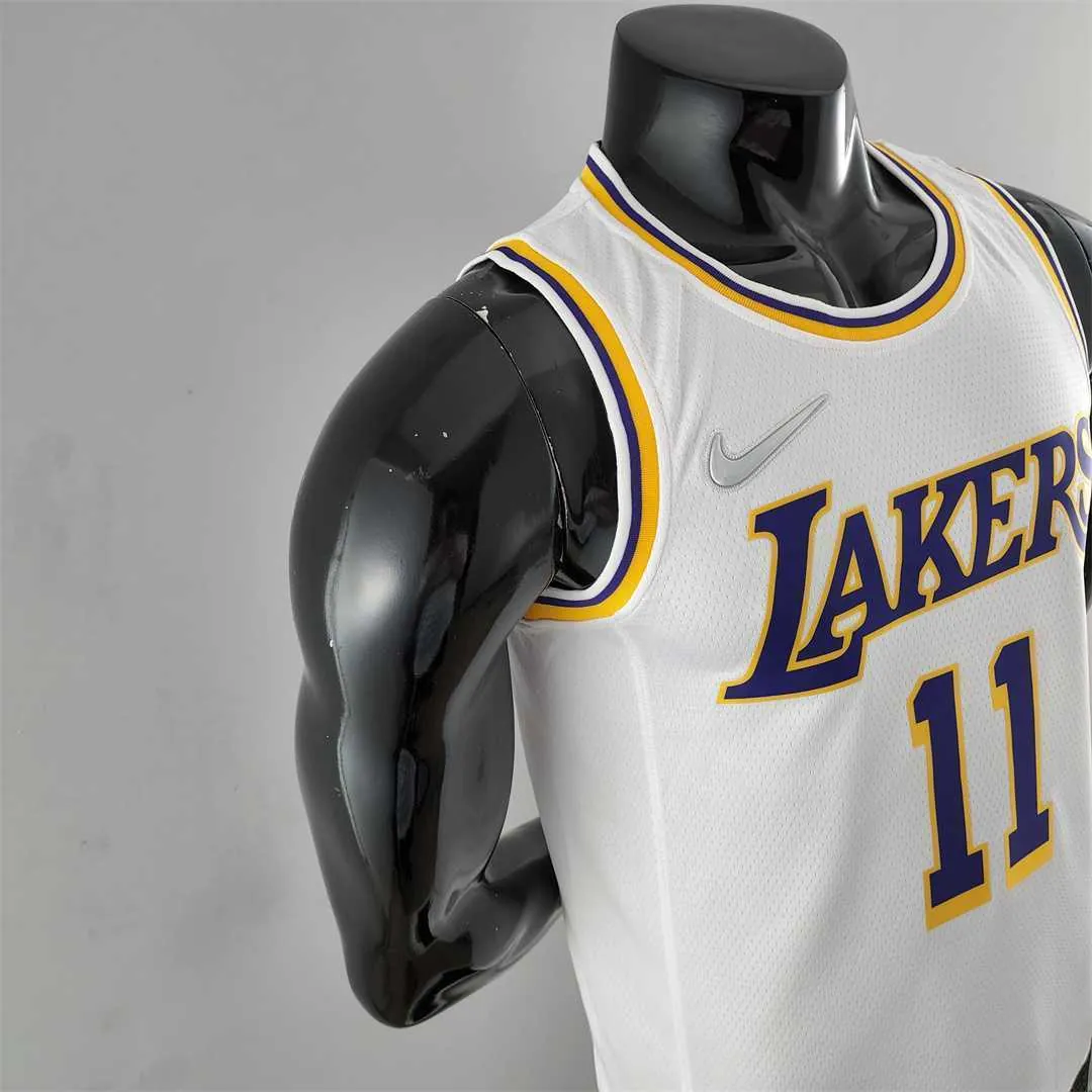 75th Anniversary IRVING #11 Los Angeles Lakers White NBA Jersey 3