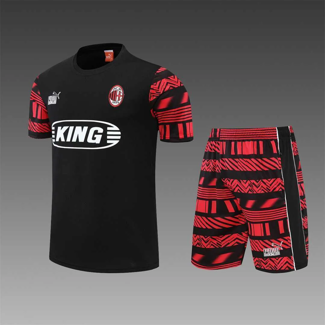 22-23 AC Milan Training Short Sleeve Kit Black 20