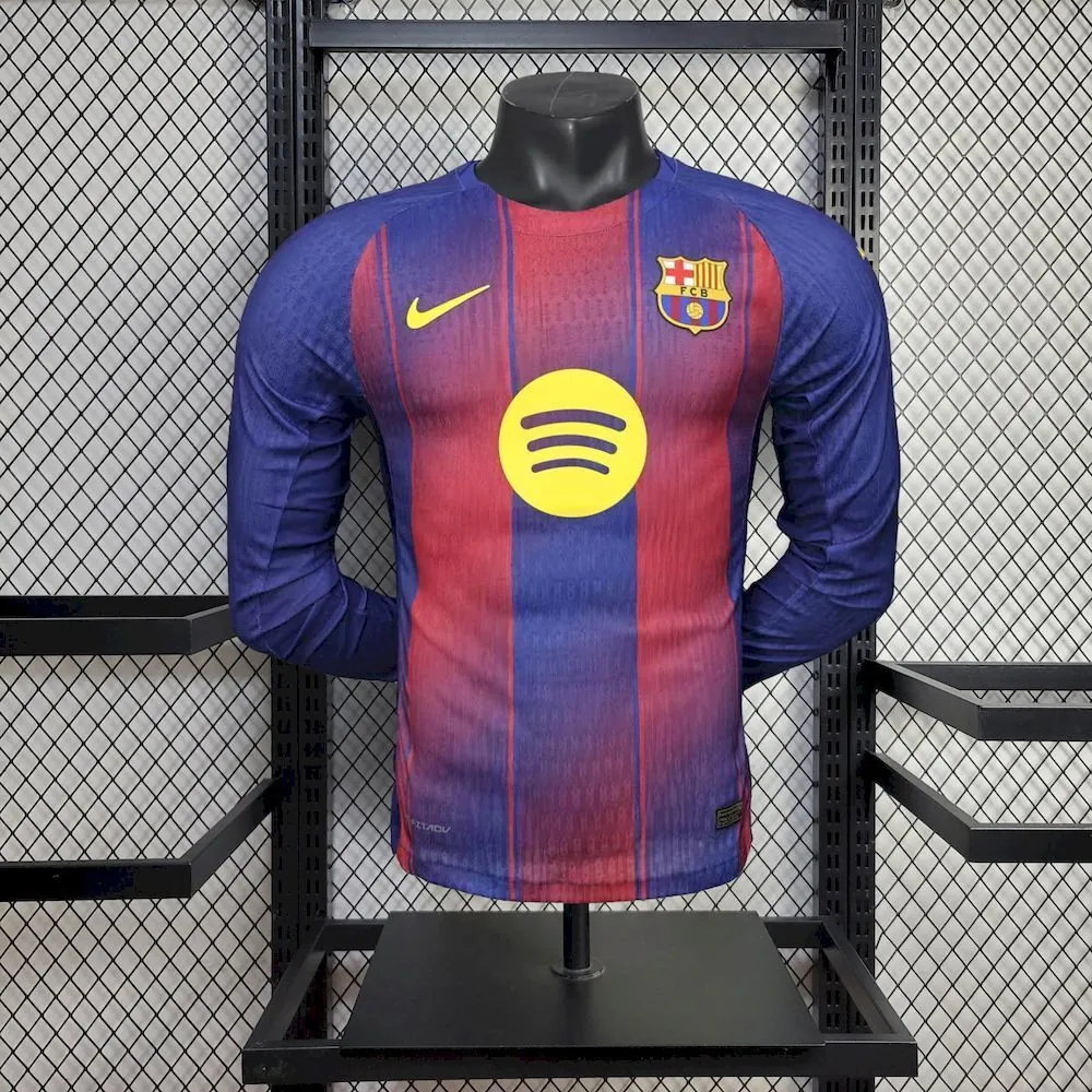 25-26 Barcelona Home Long Sleeves Kit Player Version Shirt AAAAJersey Supply Yupoo 13