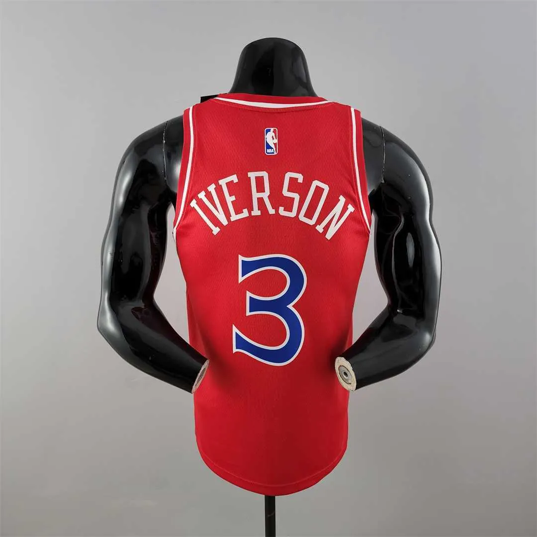 Rookie Philadelphia 76ers Iverson #3 red NBA Jersey 2