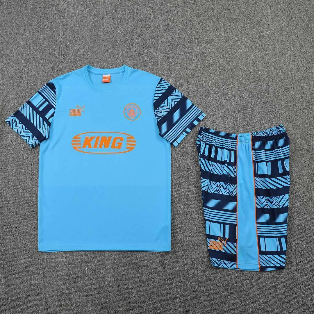 22-23 Manchester City Training Wear Short Sleeve Kit Blue 22