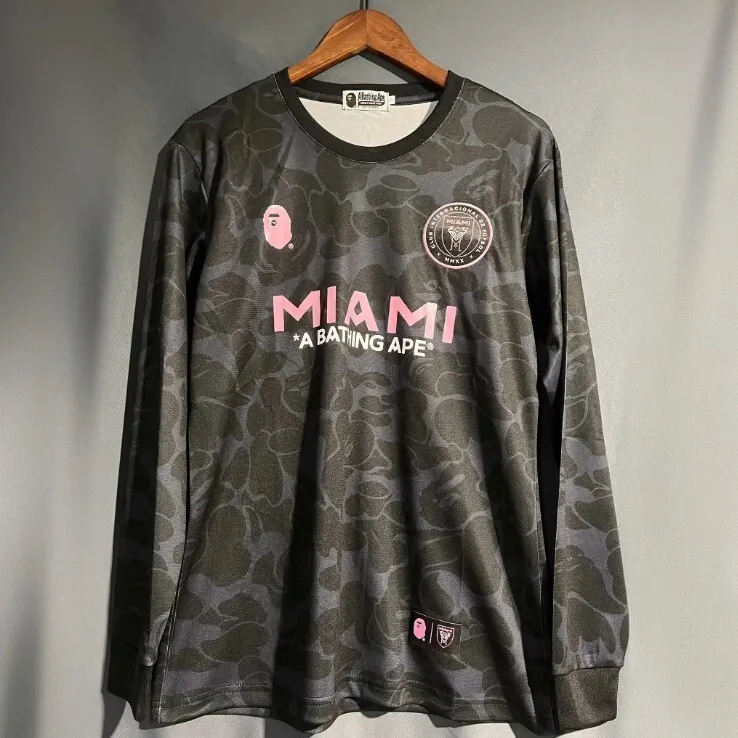 23-24 Inter Miami Limited Gris Black Shirt Long Sleeve Joint Edition Kit Soccer Jerseys Yupoo 2