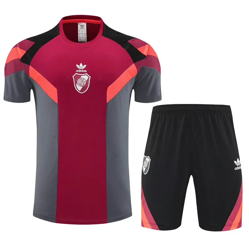 25-26 River Plate Red&Grey Training Kits Football Tracksuits 3