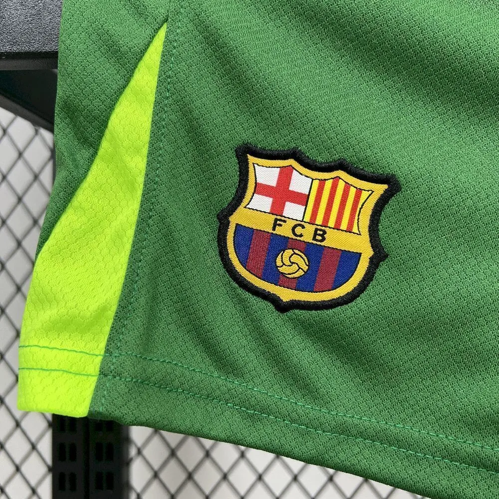 25-26 Kids Barcelona Goalkeeper Green Kit Youth Apparels Football AAAAJersey Dropship Yupoo 4