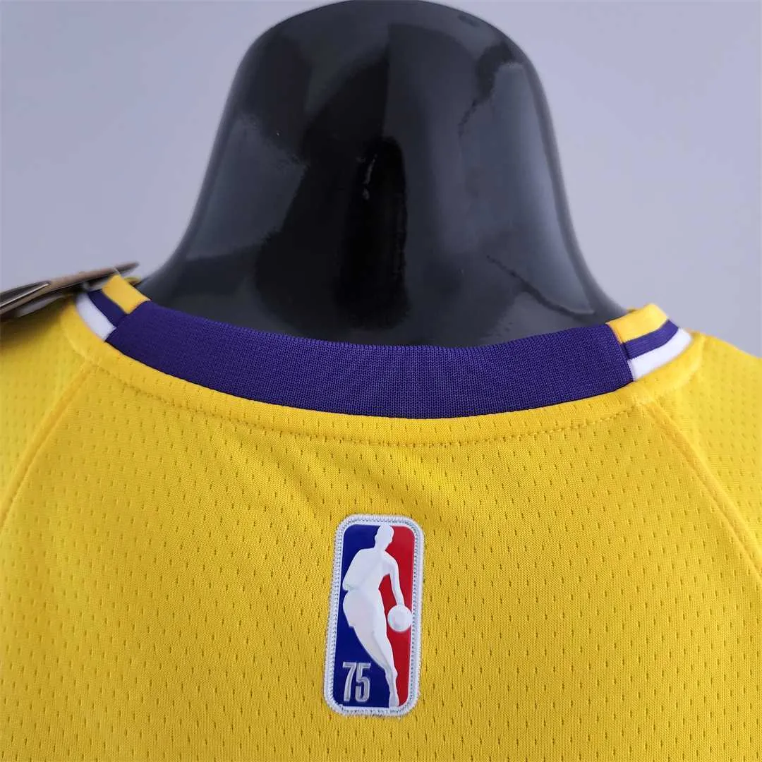 75th Anniversary TOSCANO #95 Los Angeles Lakers Yellow NBA Jersey 1