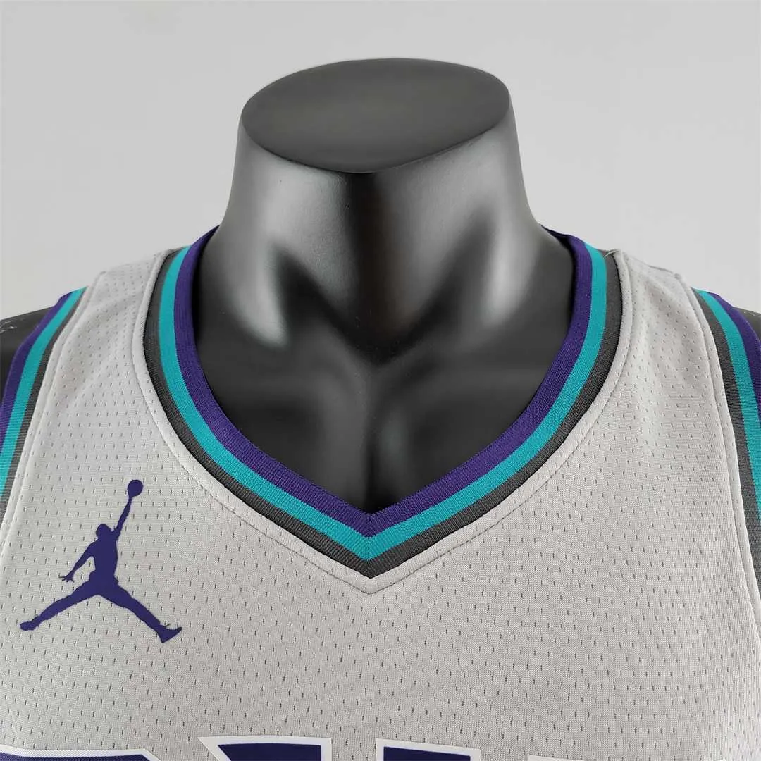 2019 Ball #1 Charlotte Hornets Grey NBA Jersey 4