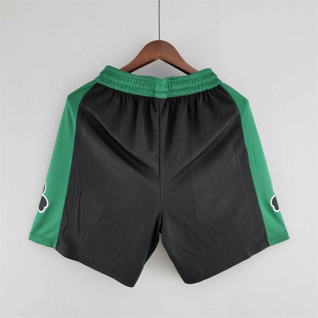 Boston Celtics NBA Shorts Black Green Trim 6