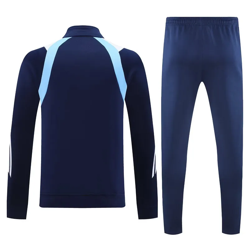 25-26 Real Madrid White&Blue Football Tracksuits Long Jacket Suits 1