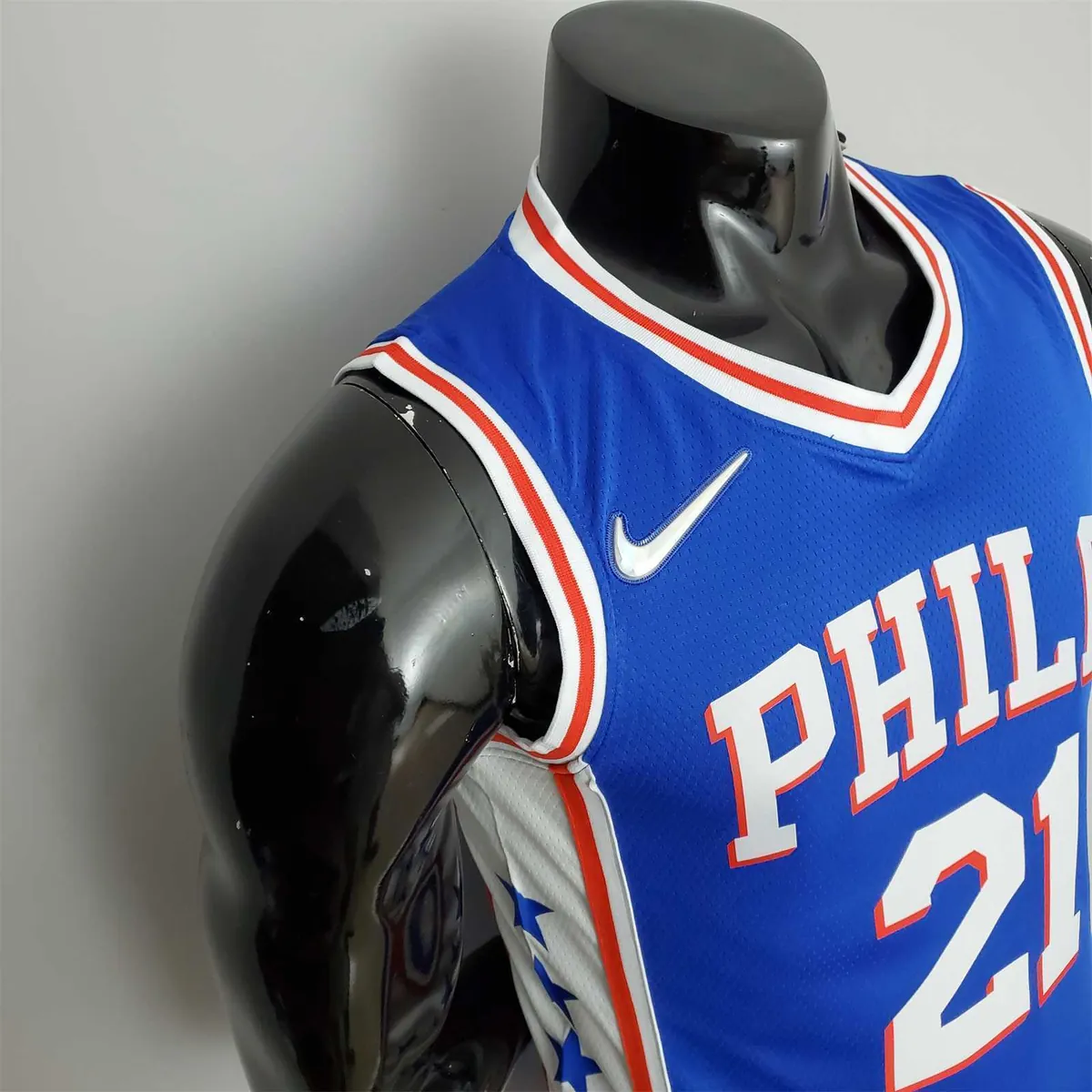 75th Anniversary Philadelphia 76ers EMBIID#21 Blue NBA Jersey 4
