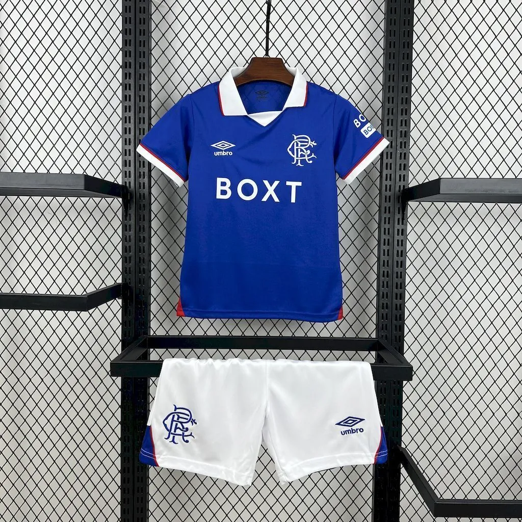 25-26 Rangers Home Kid Kits Youth Apparels Soccer AAAAJersey Yupoo 8