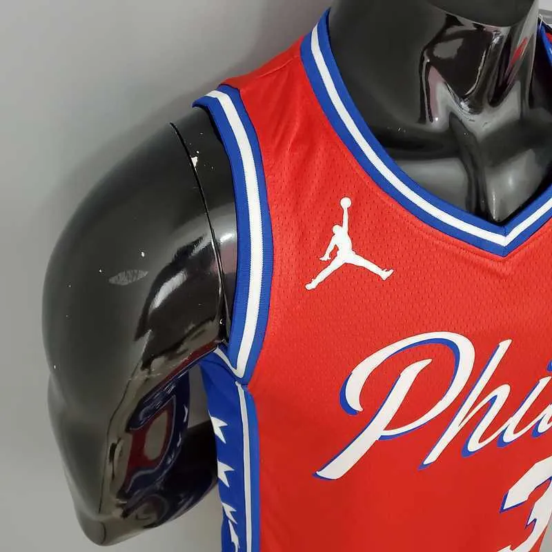 2021 IVERSON#3 76ers Jordan Themed Red 5