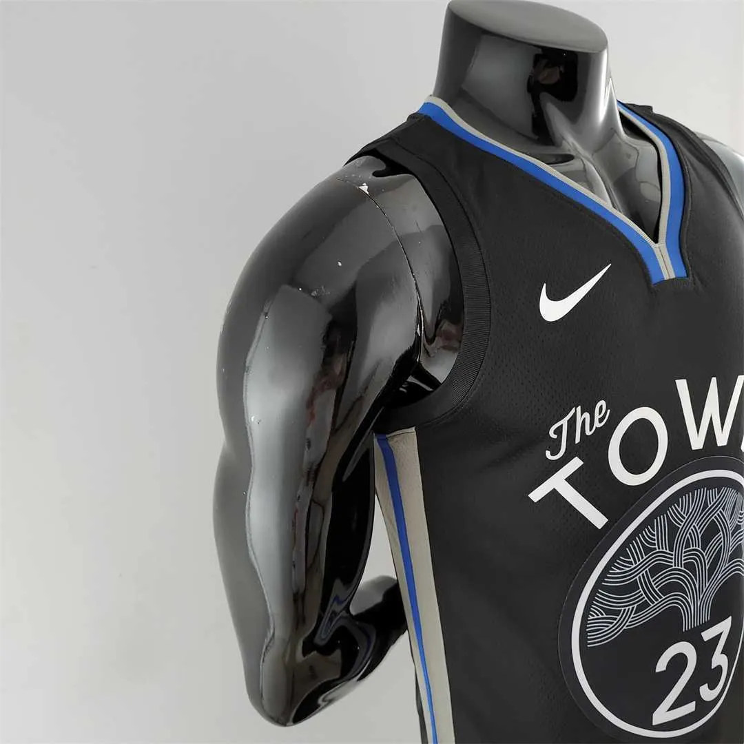 2020 GREEN #23 Warriors City Edition Black and Grey NBA Jersey 5