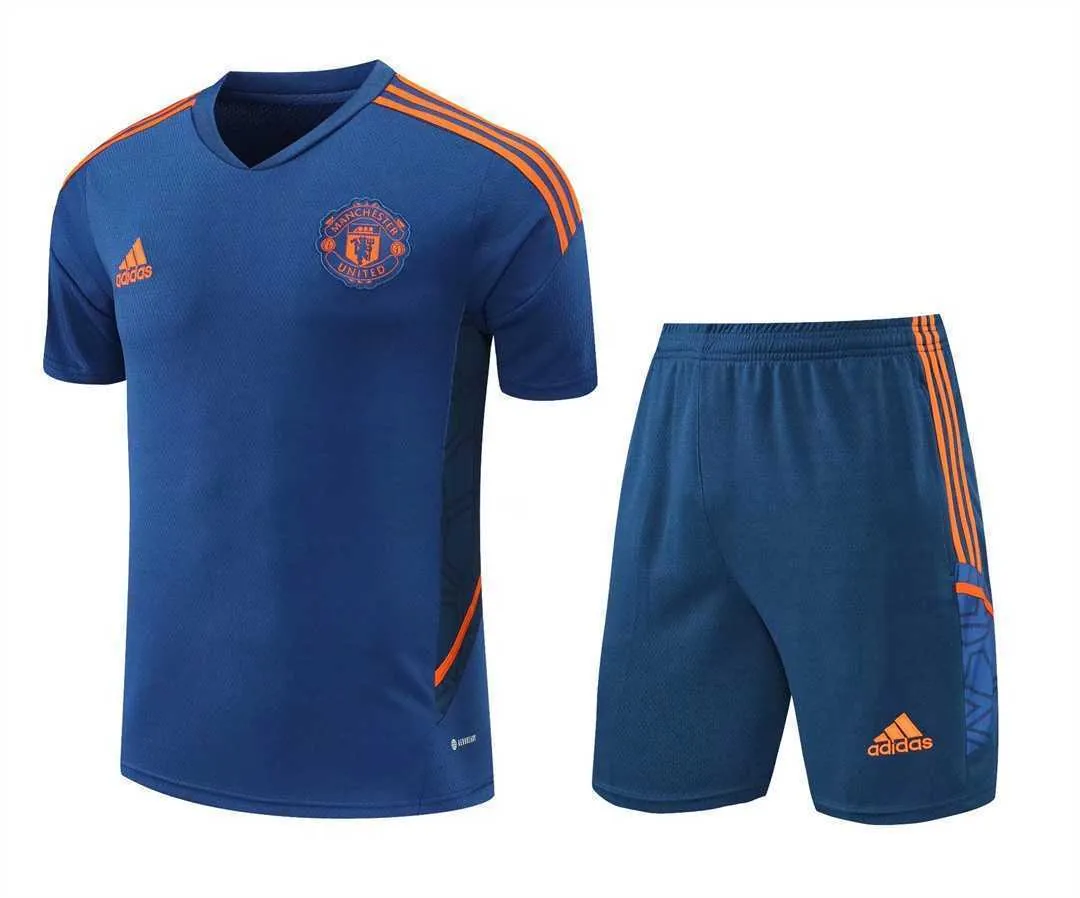 22-23 Manchester United Training Suit Short Sleeve Kit Blue 23