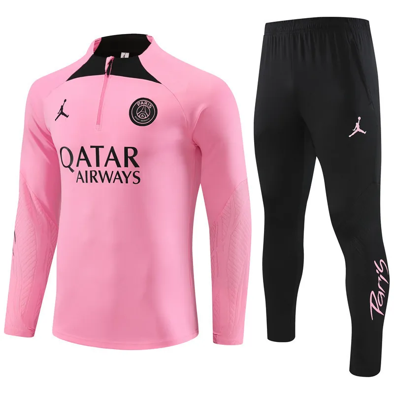 23-24 PSG Training Suits Long Sleeve Pink Kits Cheap Jerseys Yupoo 4