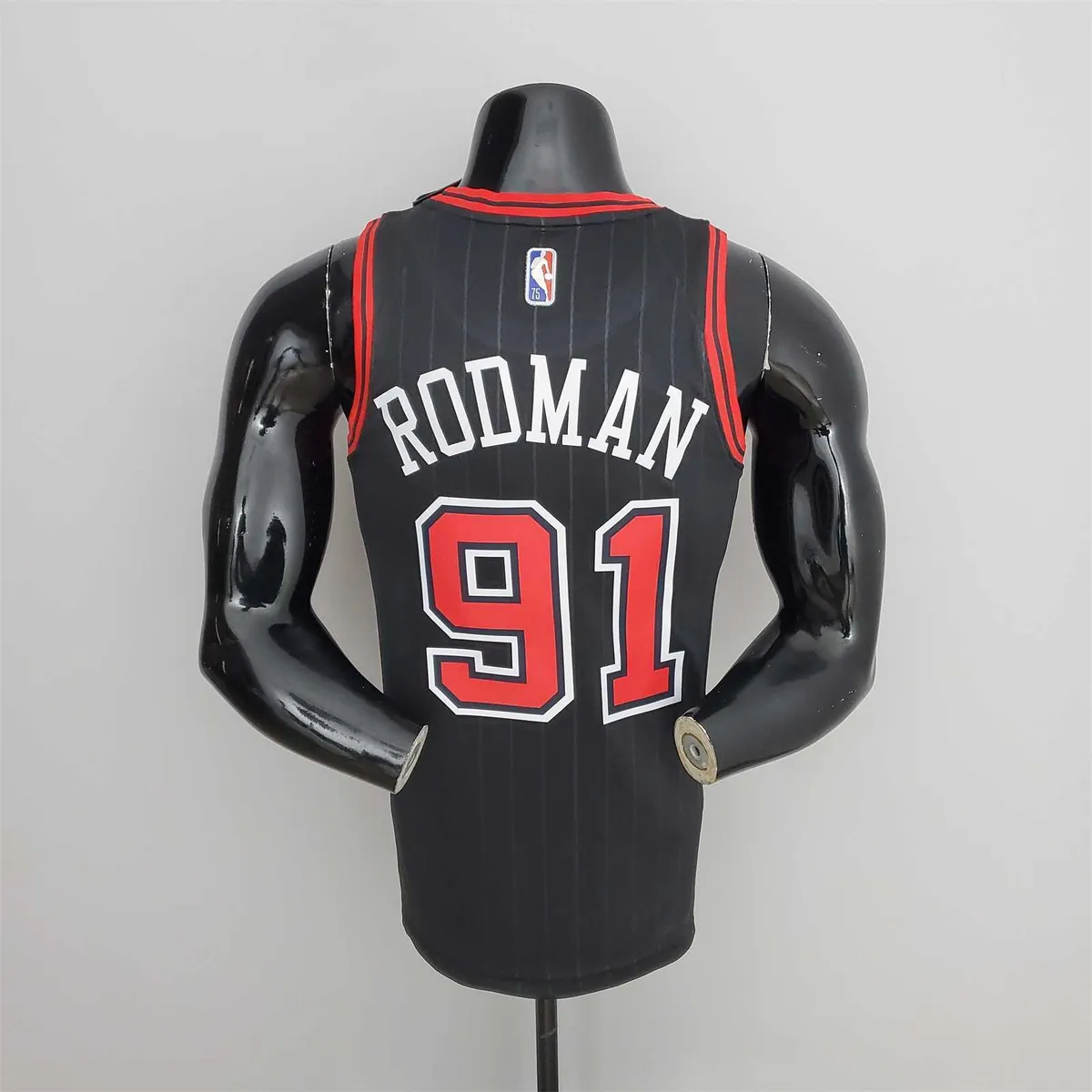 75th Anniversary Rodman#91 Bulls Flyers Black NBA Jersey 6