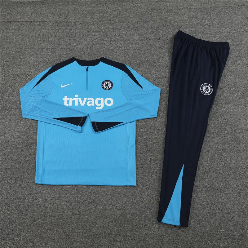 24-25 Chelsea Long Sleeve Tracksuit Blue Training Suits Football Replicas Yupoo 1