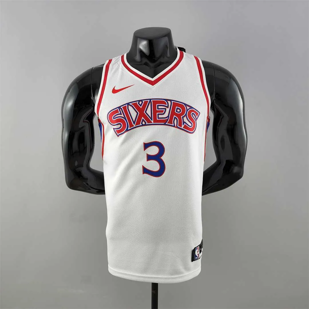 Rookie Philadelphia 76ers Iverson #3 white NBA Jersey 9