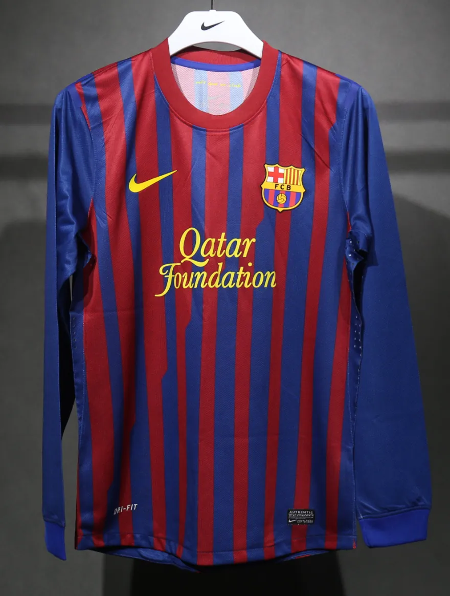 11-12 Barcelona Home Retro Kit Vintage Player Version Long Sleeve Shirt AAAAJersey Dropship Yup 2