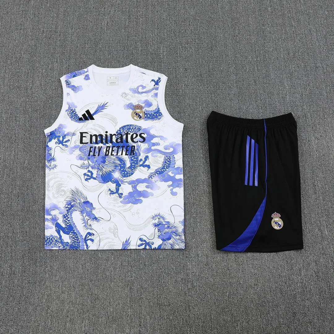 25-26 Real Madrid Blue Dragon Training Kits Football Vest Suits 1