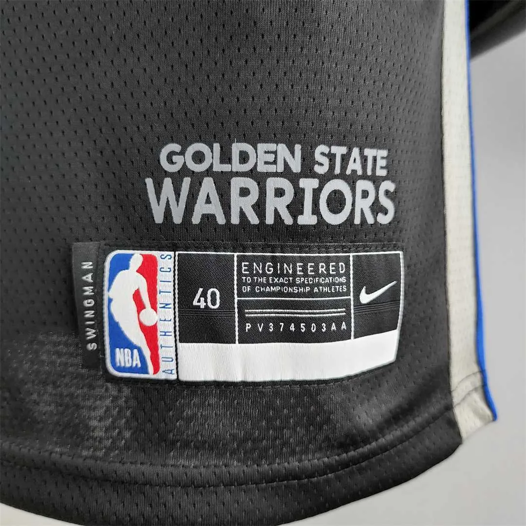 2020 Curry#30 Warriors City Edition Black and Grey NBA Jersey 4