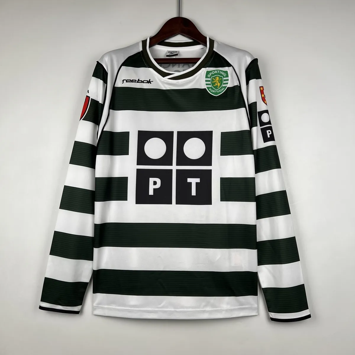 01-03 Sporting Lisbon Home Retro Kit Long Sleeve Vintage Shirt Soccer Jerseys Yupoo 11