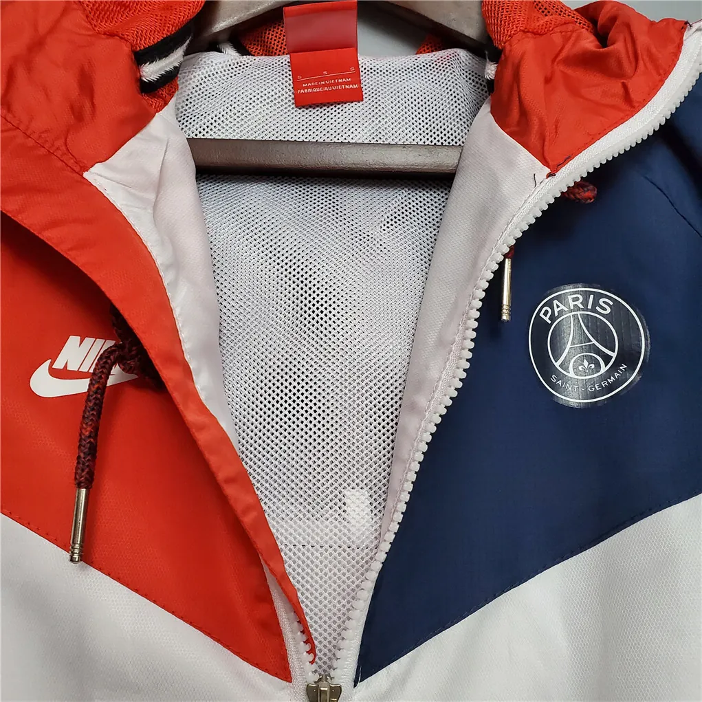20-21 PSG whiteredblue classic style windbreaker 6