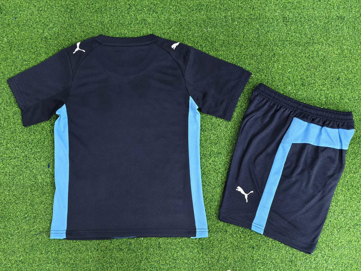 25-26 Marseille Away Kid Kits Player Version Youth Apparels Football AAAAJersey Supply Yupoo 1