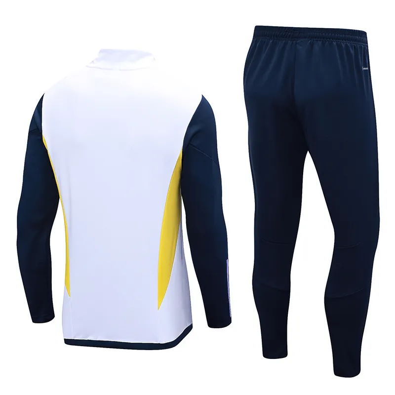 23-24 Real Madrid Long Sleeve White Half-Pull Training Suit Cheap Jerseys Yupoo 1
