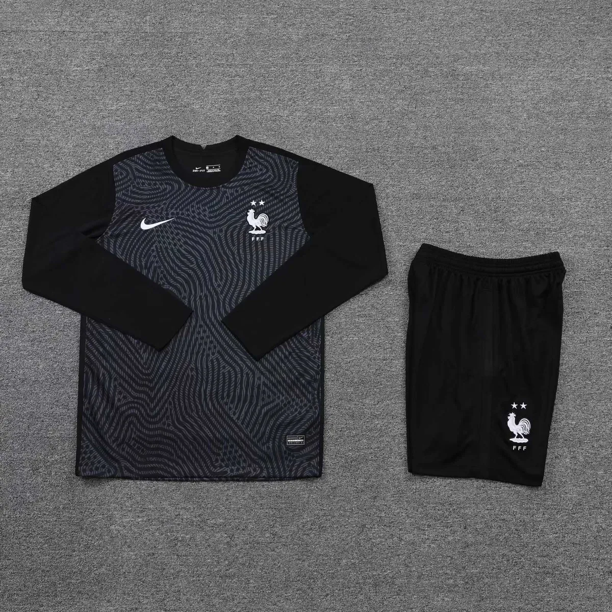 2021 France black goalkeeper long sleeve 10