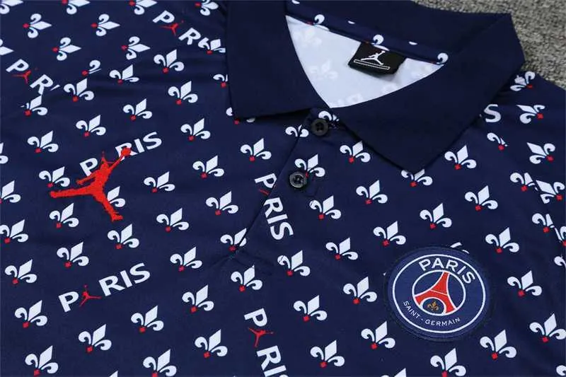 Polo Jordan PSG sapphire blue and white print 14