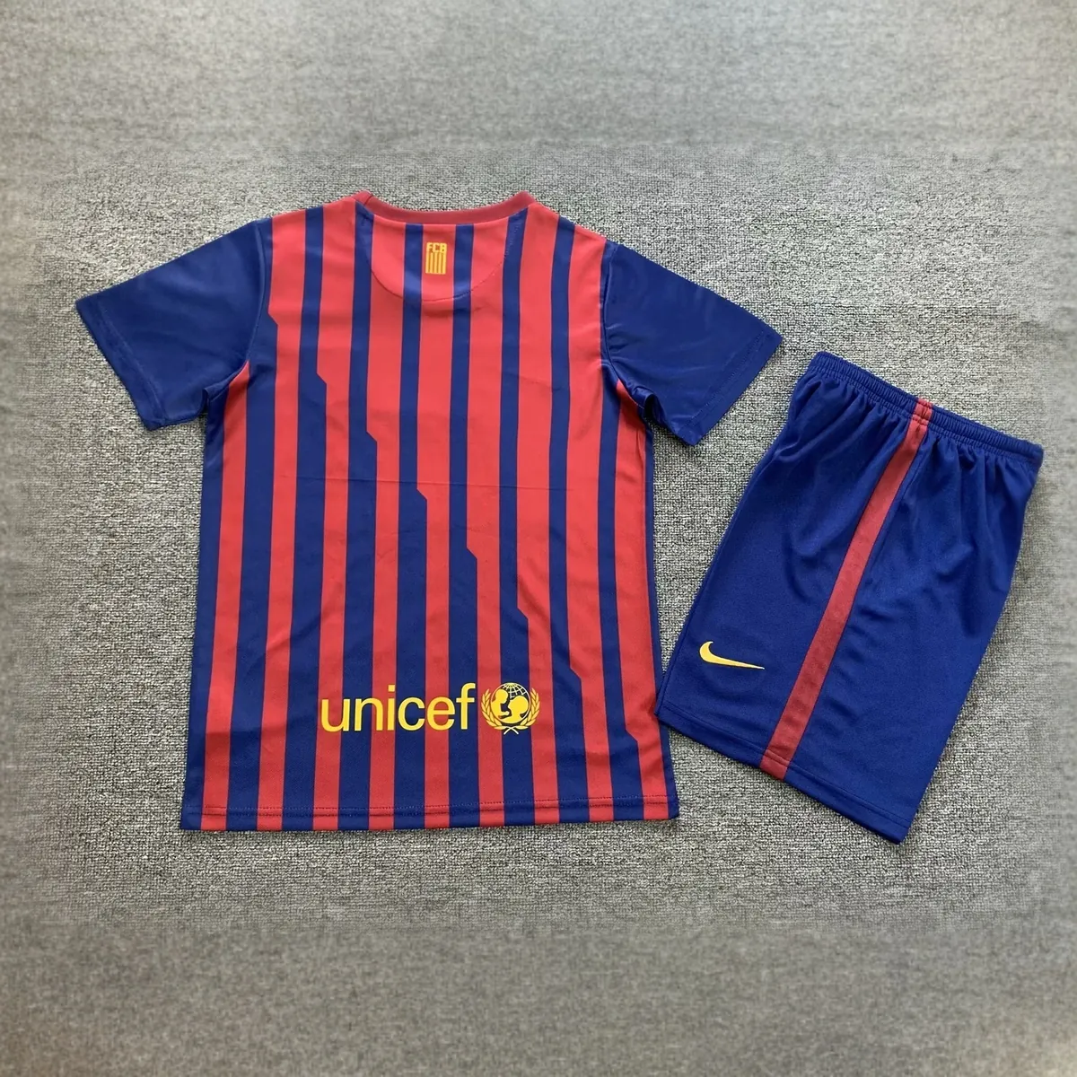 11-12 Barcelona Home Retro Kids Kits Children Shirt Football Jerseys Yupoo 1