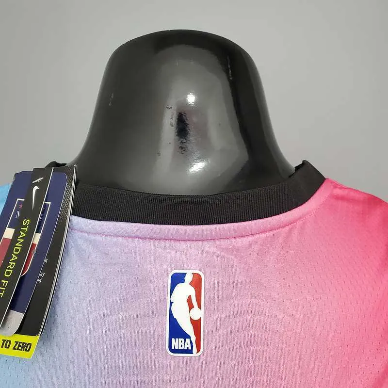 New Miami Heat OLADIPO#4 City Edition Pink Blue Gradient Color 3