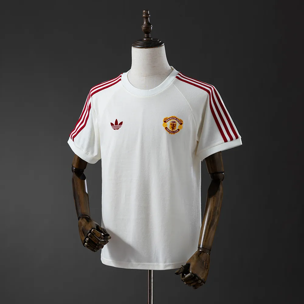 25-26 Manchester United Adidas Originals 3-stripes beige cotton t-shirt 2