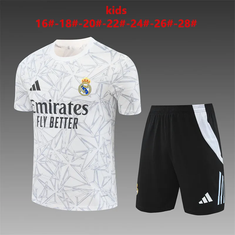 24-25 Real Madrid Training Kids Soccer Jerseys Football Shirts 1